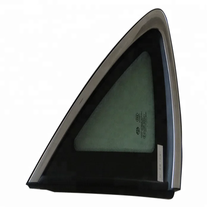 
XYG automobile rear triangular window glass encapsulation with stainless steel bright trim and EPDM rubber seals 