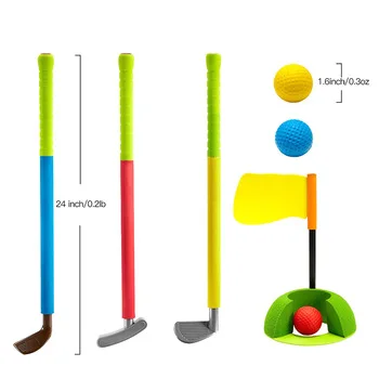 

Kids Golf Set Toys Indoor Play Sport Game Clubs Soft Handlebar Plastic Safe Baby Gifts for Children EVA Golf Balls NBR Foam Cute, Red/blue/yellow