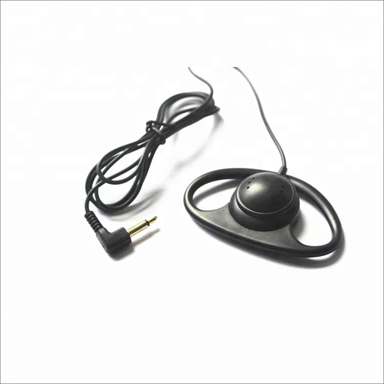 

Tour guide headset D shape earhook single side earclip earphones flexible earhook headphone, Black