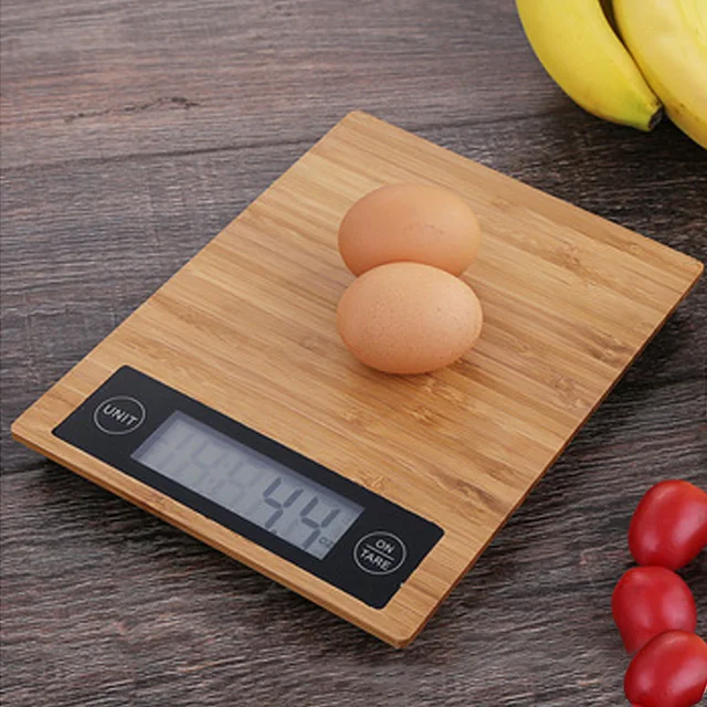 

TS-EK24 LCD backlight display digital table food bamboo kitchen scale, Wodden