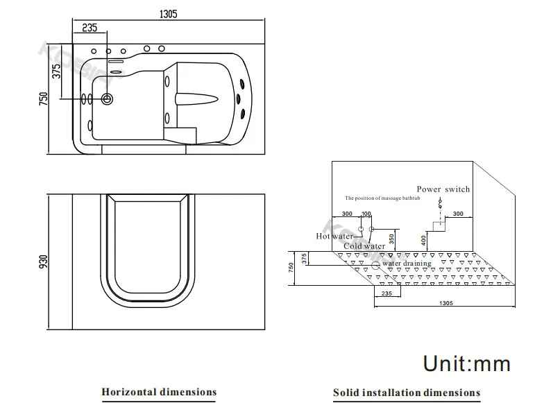 High Quality Safe Step Disabled Bath Tub Acrylic Step In Tub Handicap