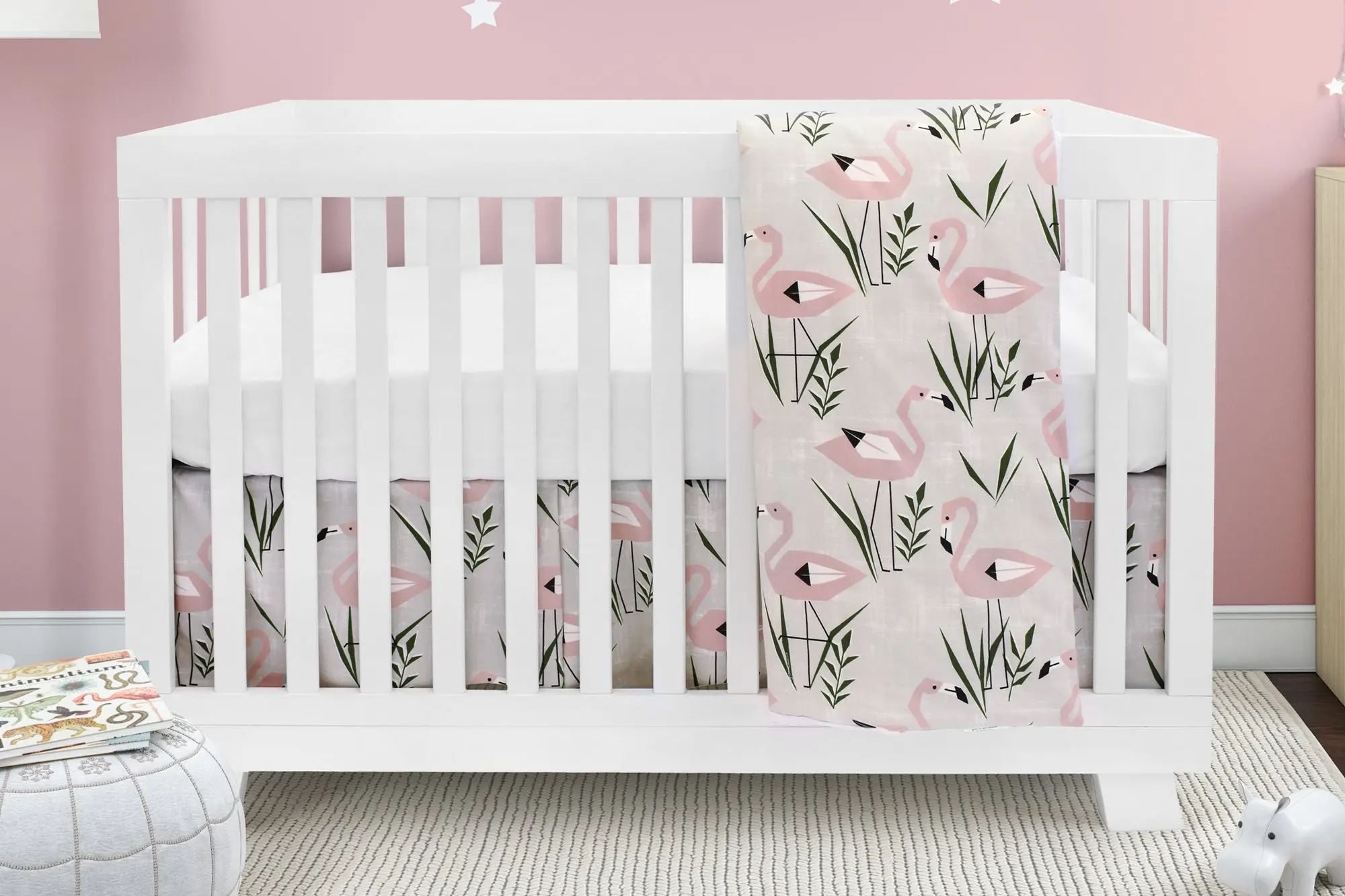 flamingo baby crib sheets