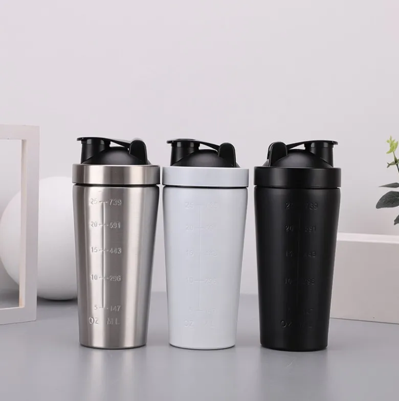 

750 ml single wall stainless steel shaker bottle leak-proof tumbler cups
