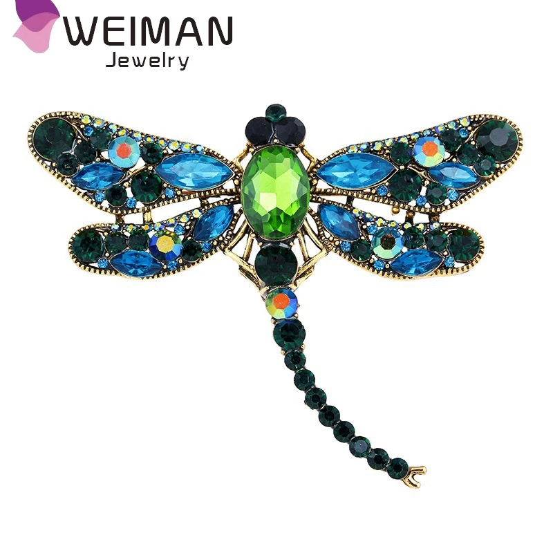 

Assorted Colors Large Crystal Dragonfly Animal Brooch Pins Fashion Dress Coat Accessories Jewelry