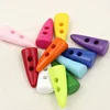 40mm long shape polyester solid white dyeing colored kids clothes toggle button