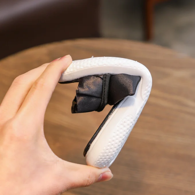 ks0552 simple fashion kids slipper sandals satin upper latest