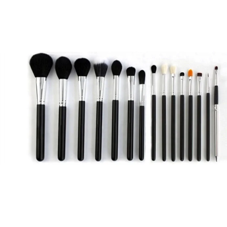 

15pcs OEM animal cosmetic makeup brush set de maquillaje private label brochas high quality with cosmetic bag, Customized color on handle and hair