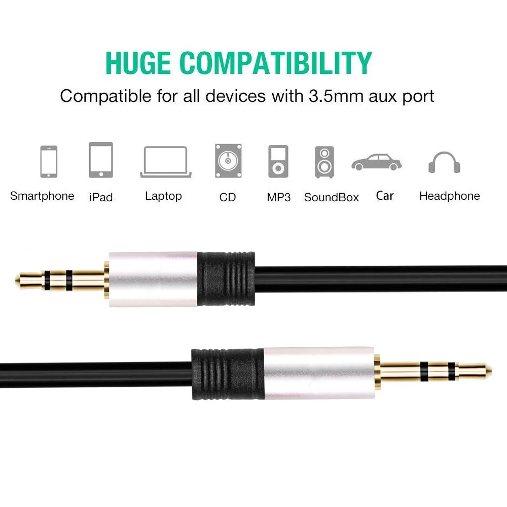 High Quality Premium Aux 3.5 Mm Stereo Audio Cable,Male To Male Stereo ...