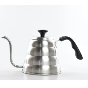 Image of 1200ML 304 Stainless Steel Drip Kettle with Thermometer for Exact Temperature Tea Pot Barista Coffee Gator Pour Over Arab pot