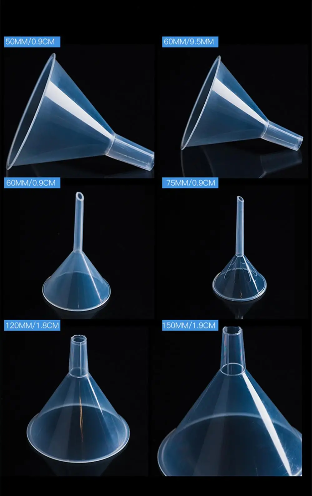 150ml Large laboratory plastic funnel