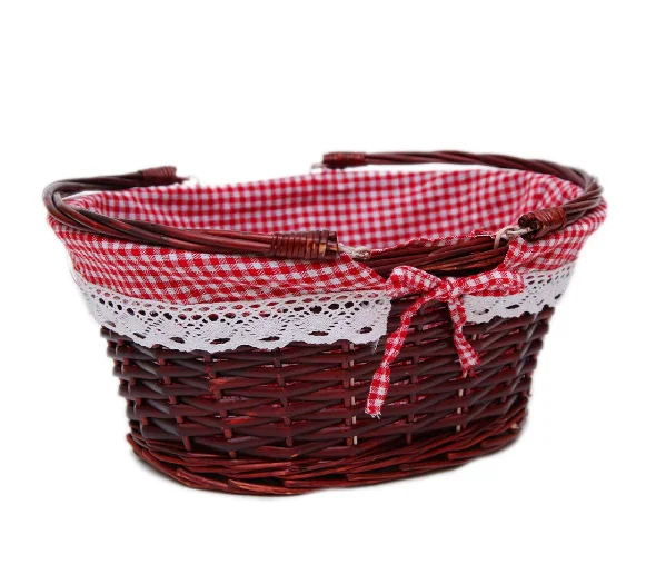MEIEM Wicker Basket Gift Baskets Empty Oval Willow Woven