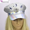2018 NEW silver-colored glitter hat colorful Acrylic diamond cap decorate Brazil Carnival service cap