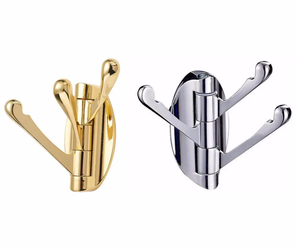 Wall Mounted 180° Hook Heavy Duty Arms Folding Swing Triple Towel//Clothes Hanger