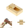 Leather Craft Edge Oil Painting Box with two Rollers Brass Making Hand Tool Set