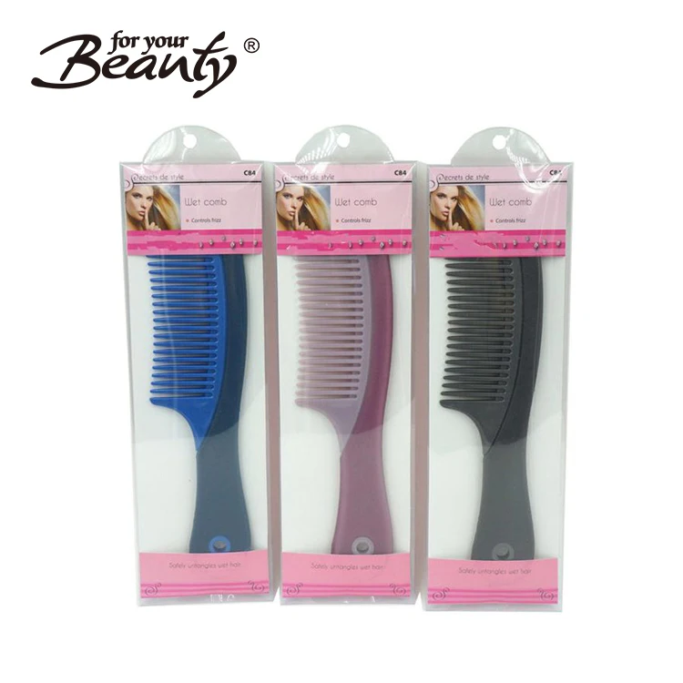 Salon Equipement Hair Comb With Handle Smooth Detangling Wet Comb