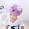 lovely cartoon microfiber kids hair wrap in towel