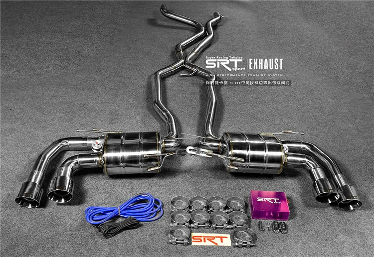 Exhaust Pipe For Porsche Cayenne 3.0t 4 Tips With Valve Catback With Quad Double Tip Buy