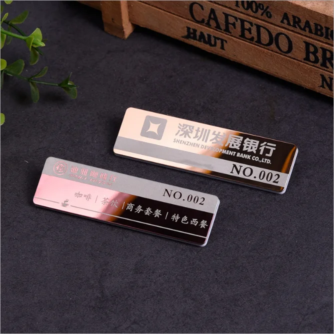 304 Stainless Steel Metal Name Brand Logo Tags With Laser For Company ...