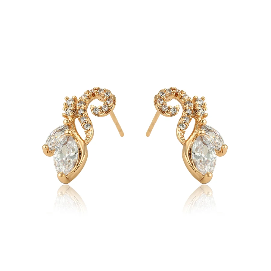 

96943 xuping 18K gold color simulation diamond stud earring for women