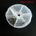 100pcs set Rolling Swivel With with Coastlock Snap 6 mixture Sizes Fishing Trackle Accessories Hook Lure