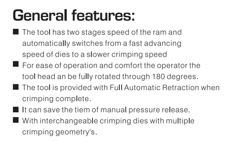 cable lug crimping tool