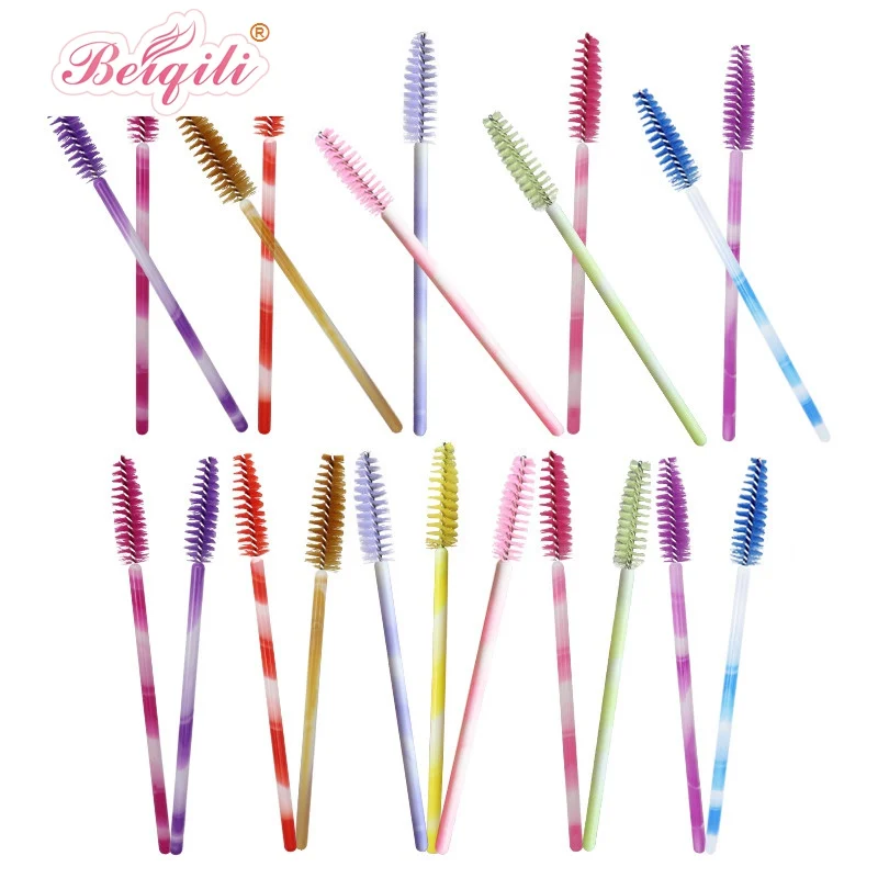 Colorful Plastic Mascara Brush For Eyelash Extension Nylon Eyelashes