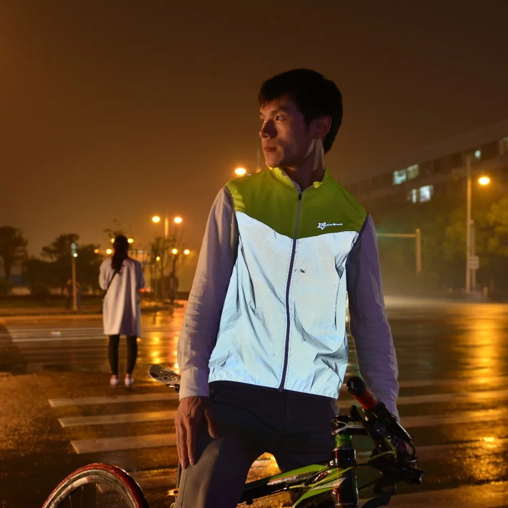 Rockbros Reflective High Visibility Vest Safety Bike Sleeveless Reflective Sports Jersey