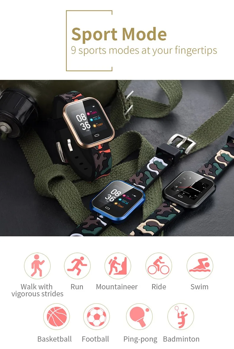 2018 New 1.3 Inch Big Screen Intelligente Relojes Heart Rate Pedometer