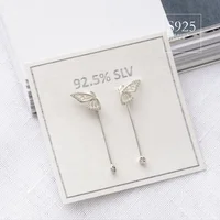 

wish shopping online 925 sterling silver jewelry butterfly long dangle earrings korea
