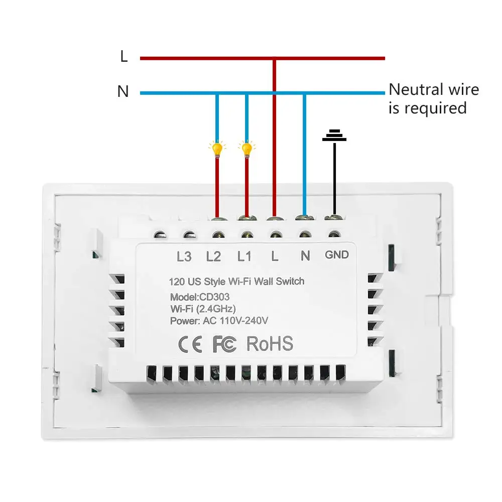 Zigbee 2 Gang 2 Way Smart Wireless Light Switch/smart Touch Wall Switch -  Buy Smart Wall Switch,Zigbee Light Switch,Zigbee Wall Switch Product on  Alibaba.com