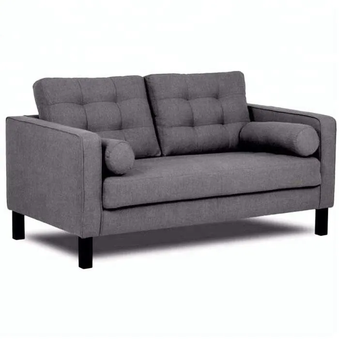 Hotel Grey Loveseat Fabric Settee Design Wooden Office Chesterfield Sofa