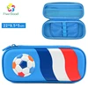 Football 3d pattern fashion eva cool design zipper stationery pencil box for kids