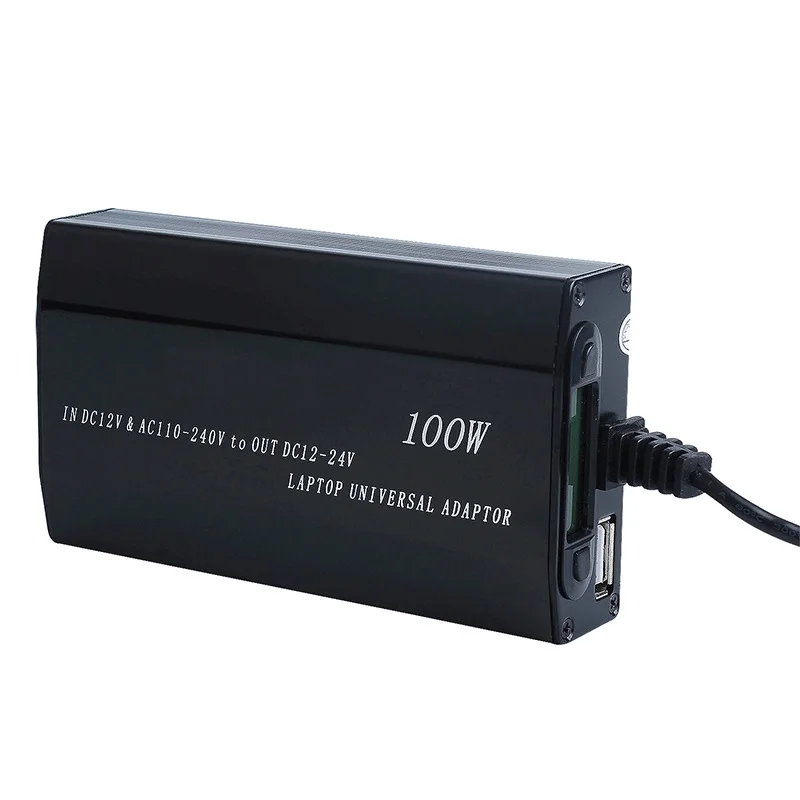 
AC DC Dual Input Adjustable Output Voltage Charger AC Input DC Input Adapter USB Charger LCD Display Charger 