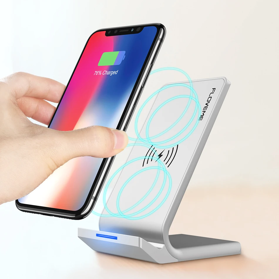 

Free Shipping 1 Sample OK 10W Qi Wireless Charger FLOVEME Fast Wireless Phone Charging Charger Stand Amazon Top Seller