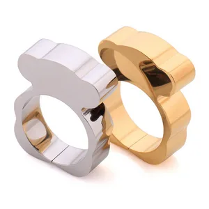 China Factory 316l Stainless Steel Jewelry Men's Ring Cute Bear Animal Ring
