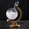 Storm Glass Weather Predictor,Amymami Creative Stylish Weather Station Forecaster Storm Glass Bottles Barometer With Wood Base