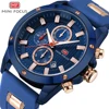 MINI FOCUS Chic Marine Men Quartz Analog Watch 3D Bolt Design 6 Hands 24H Calendar Rubber Strap Luxury Fashion Clock Watch
