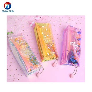 clear glitter pencil case