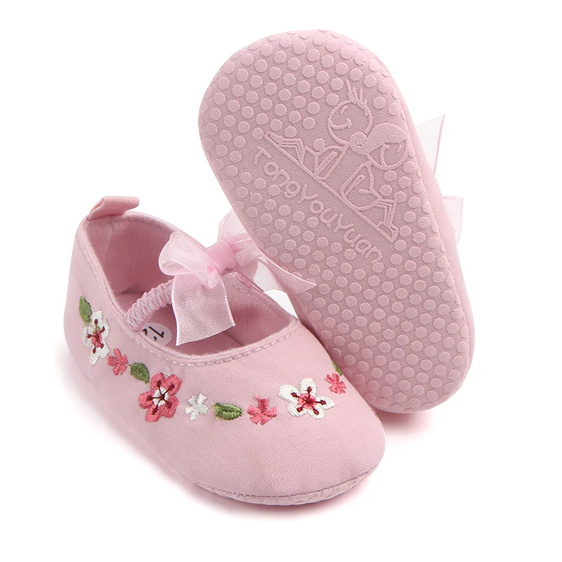 Beautiful Embroidery Design Cotton Newborn Baby Girl Shoes Buy Baby