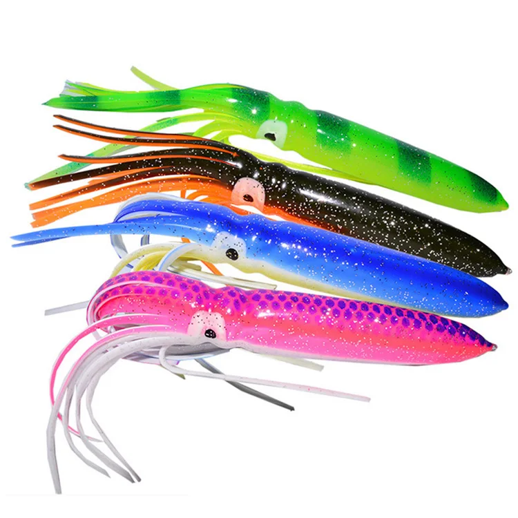 

7.1" / 15g fishing tackle lures squid skirts octopus trolling fishing soft baits lure, 4 colors