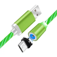 

Best Sell 3 in 1 Led Magnetic USB Charge Cable 2.0A Flow Light Micro USB Cable 360 Degree Fast Charging Type C Lighting Cable