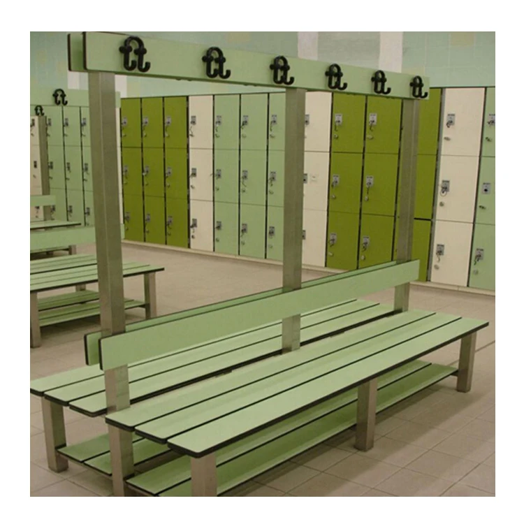 Modern Gym Hall Changing Room Sit Up Wooden Bench With