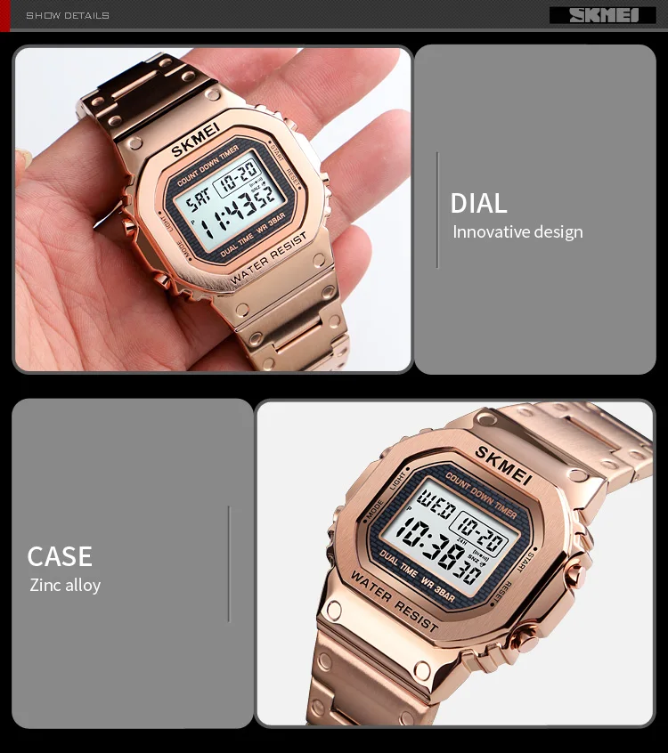 Top Brand SKMEI Men's Watch Waterproof Chronograph Countdown men digital watch Fashion Outdoor Sport Wristwatch  Alarm Clock1456