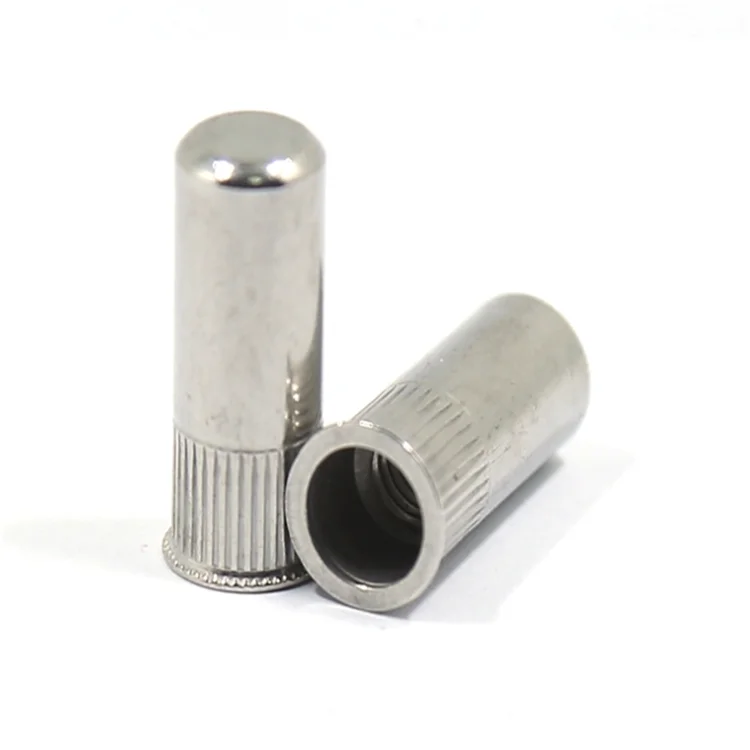 M3m10 Stainless Steel Flat Head Knurled Body Close End Rivet Nut Sealed Blind Threaded Inserts