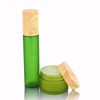 mist 100ml eco refillable fragrance oil lotion bottle with luxury Small green wooden cap