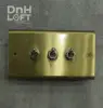 loft vintage style 3-way off on brass cover modern triple toggle switch