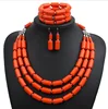 Nigerian Wedding Necklace Earring Bracelet Sets Statement Collar African Beads Indian Jewelry Set