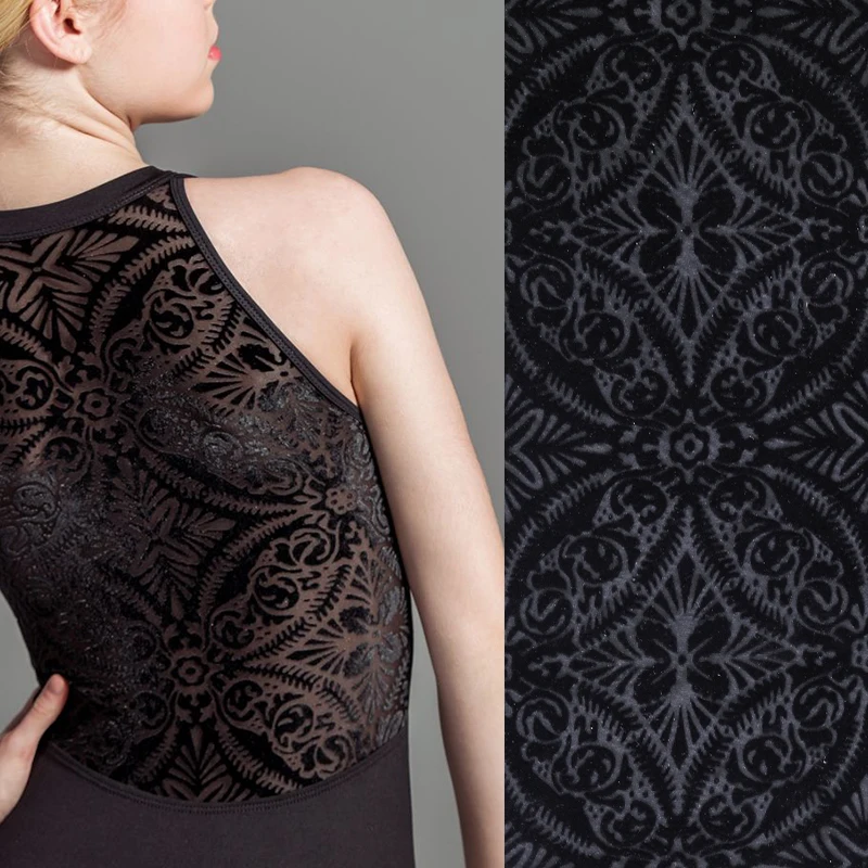 
2020 Shaoxing New Fashion Design Custom 4 Way Jersey Burnout Velvet Stretch Fabric For Dress Garments 