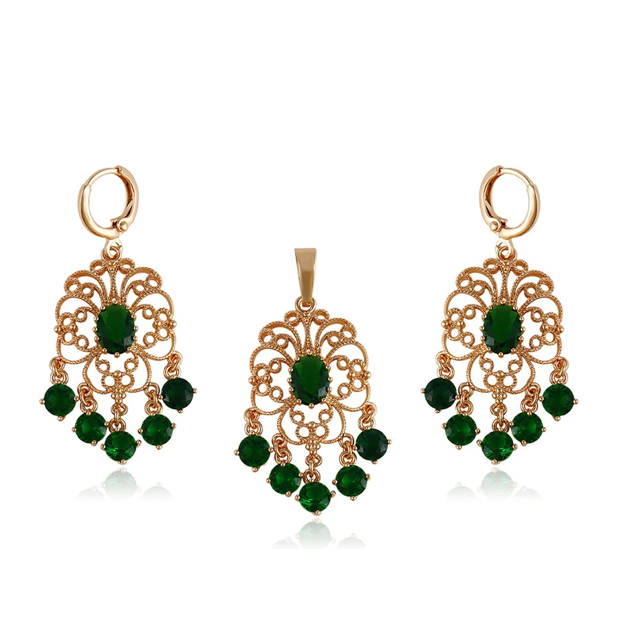 

64096-Xuping Fashion Copper Alloy Woman Jewelry Set 18K Gold Plated Jewelry