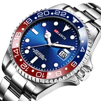 

ARLANCH Luxury Brand Watch Men Sports Watches Rotatable Bezel GMT Sapphire Glass Date Stainless Steel Quartz Wristwatches Gift